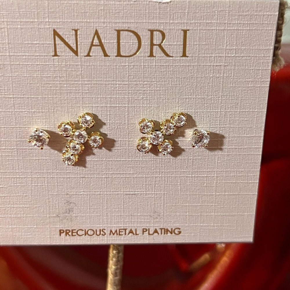 NWT @ Pair Nadri Gold Crystal Earrings #JW7